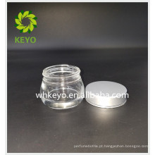 Frascos de amostra cosmética de frasco de vidro de recipiente transparente com tampas de parafuso de alumínio